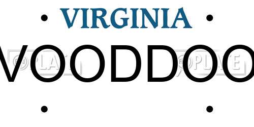 VOODDOO Virginia License Plate