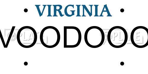 VOODOOO Virginia License Plate