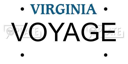 VOYAGE Virginia License Plate