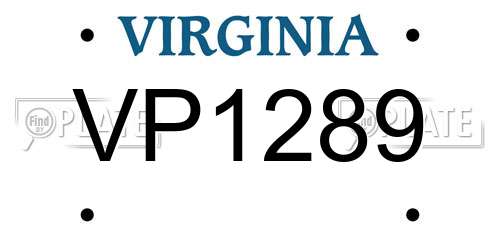 VP1289 Virginia License Plate