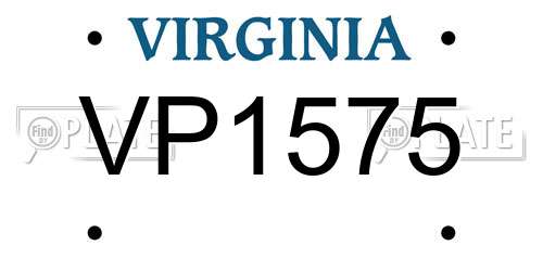 VP1575 Virginia License Plate