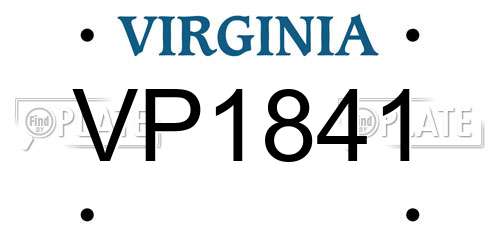 VP1841 Virginia License Plate