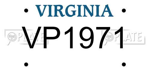 VP1971 Virginia License Plate