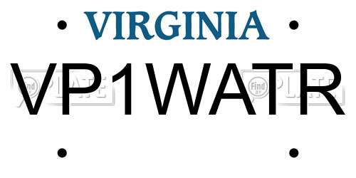 VP1WATR Virginia License Plate