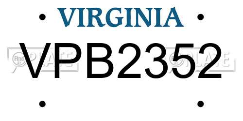 VPB2352 Virginia License Plate