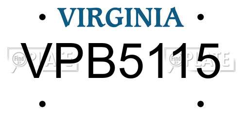 VPB5115 Virginia License Plate