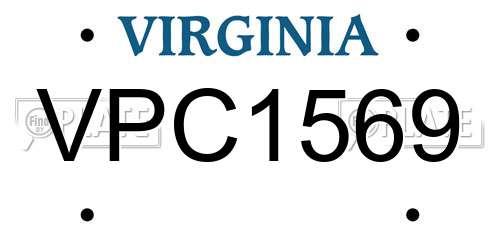 VPC1569 Virginia License Plate