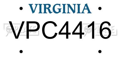 VPC4416 Virginia License Plate