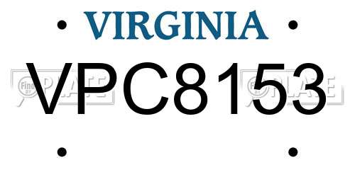 VPC8153 Virginia License Plate