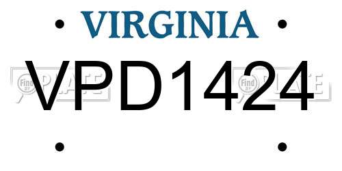 VPD1424 Virginia License Plate
