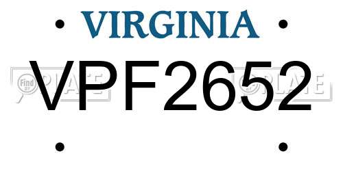 VPF2652 Virginia License Plate