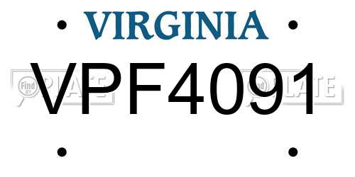 VPF4091 Virginia License Plate