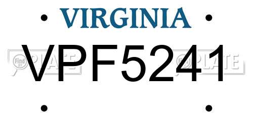 VPF5241 Virginia License Plate
