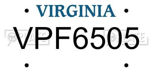 VPF6505 Virginia License Plate
