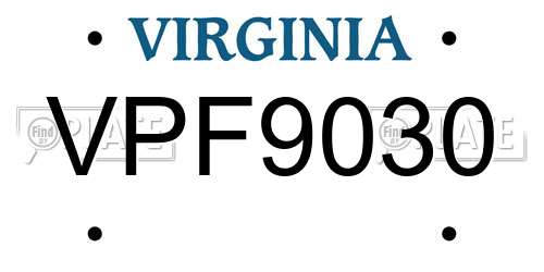 VPF9030 Virginia License Plate