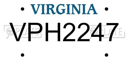 VPH2247 Virginia License Plate