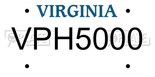 VPH5000 Virginia License Plate
