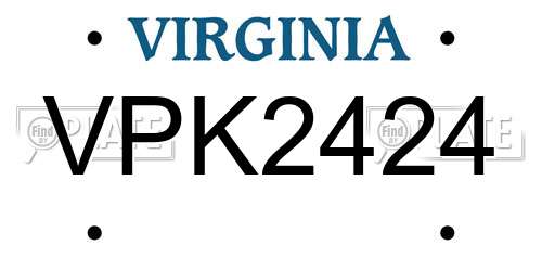 VPK2424 Virginia License Plate