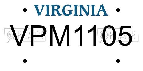 VPM1105 Virginia License Plate