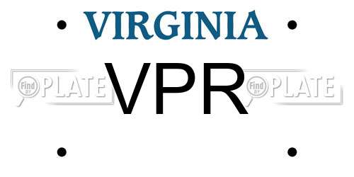 VPR Virginia License Plate