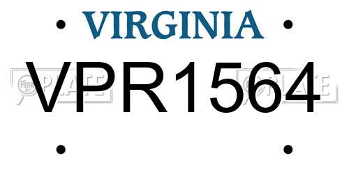 VPR1564 Virginia License Plate