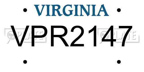 VPR2147 Virginia License Plate