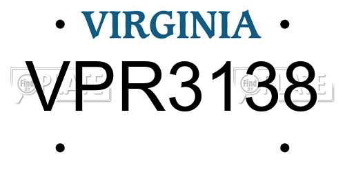 VPR3138 Virginia License Plate