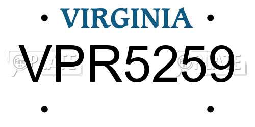 VPR5259 Virginia License Plate