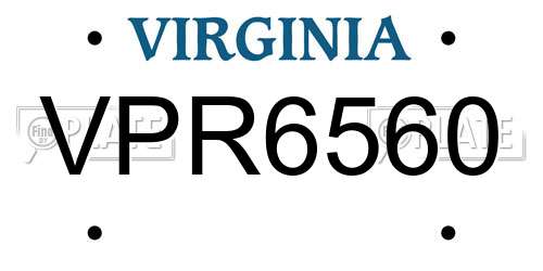 VPR6560 Virginia License Plate