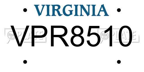 VPR8510 Virginia License Plate