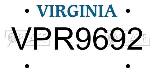 VPR9692 Virginia License Plate