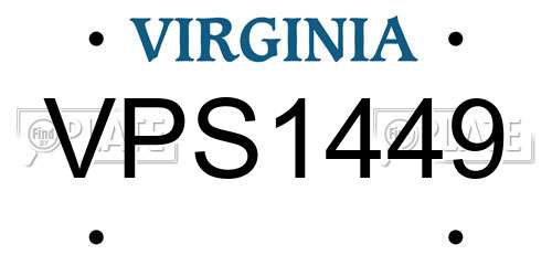 VPS1449 Virginia License Plate