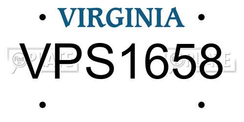 VPS1658 Virginia License Plate