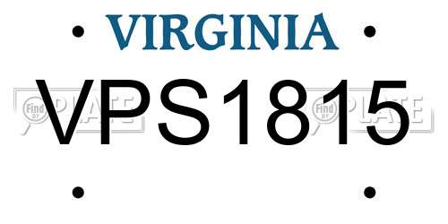 VPS1815 Virginia License Plate