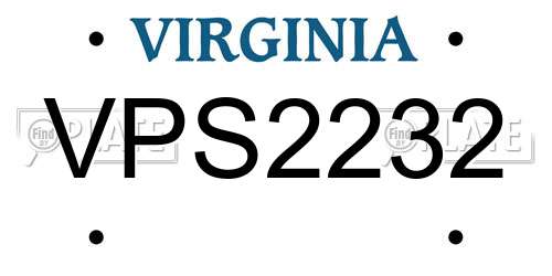 VPS2232 Virginia License Plate