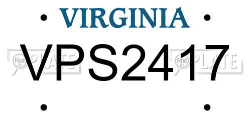 VPS2417 Virginia License Plate