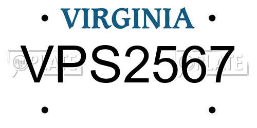 VPS2567 Virginia License Plate