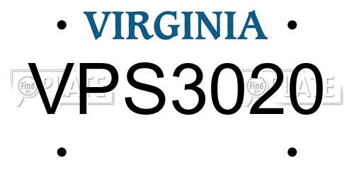 VPS3020 Virginia License Plate