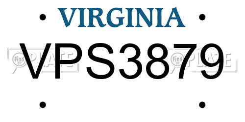 VPS3879 Virginia License Plate