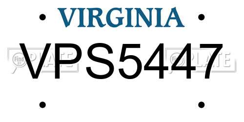 VPS5447 Virginia License Plate