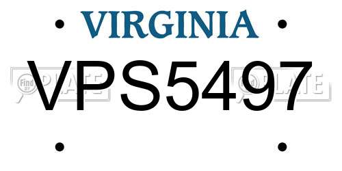 VPS5497 Virginia License Plate