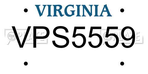 VPS5559 Virginia License Plate