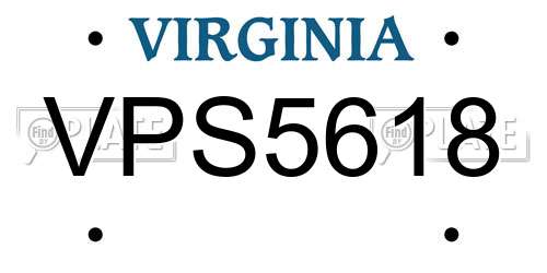 VPS5618 Virginia License Plate