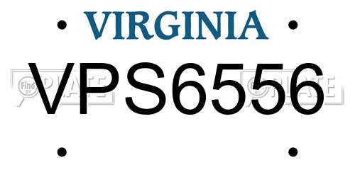 VPS6556 Virginia License Plate