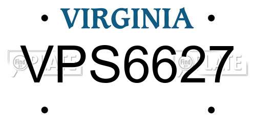 VPS6627 Virginia License Plate
