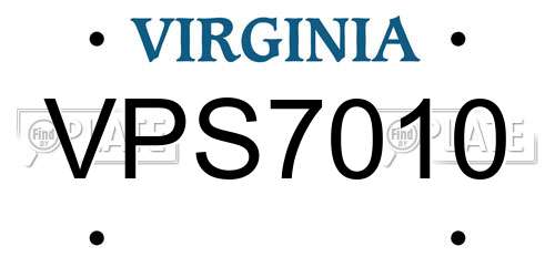 VPS7010 Virginia License Plate