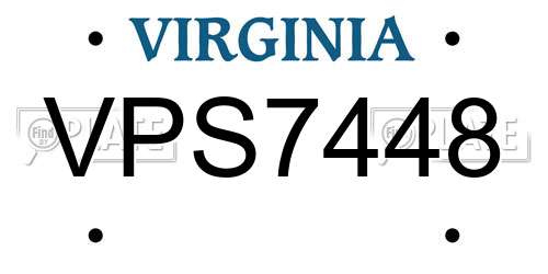 VPS7448 Virginia License Plate
