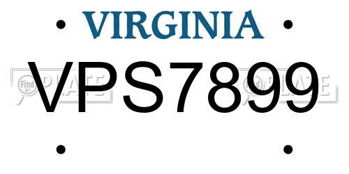 VPS7899 Virginia License Plate