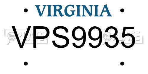 VPS9935 Virginia License Plate