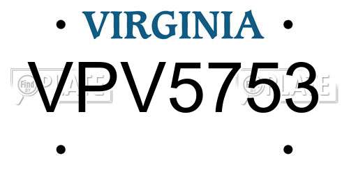 VPV5753 Virginia License Plate